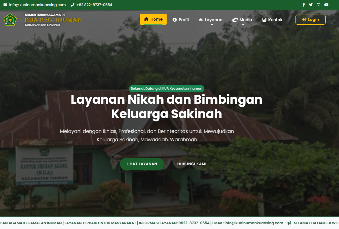 Kantor Urusan Agama ( KUA ) Inuman Terus Berinovasi Tingkatkan Pelayanan kepada Masyarakat